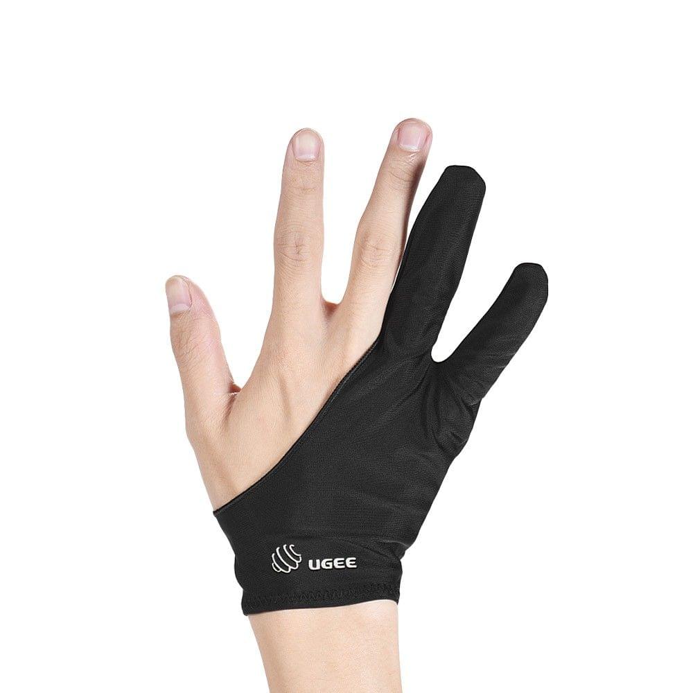 UGEE Free Size Two-Finger Drawing Glove Anti-fouling Black Suitable for Right & Left Hand for Artist Tablet Drawing