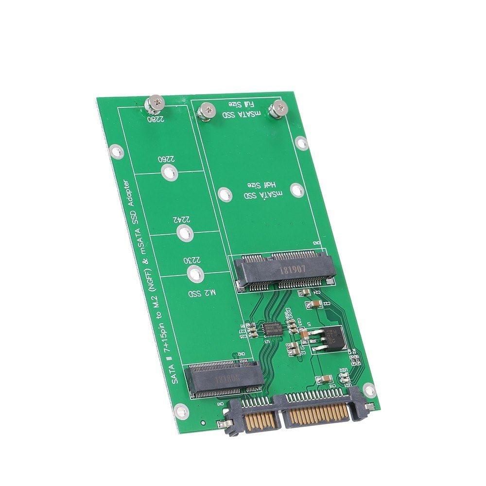 M.2 NGFF to SATA Adapter Card MSATA SSD to SATA III Converter Support 2230 2242 2260 2280