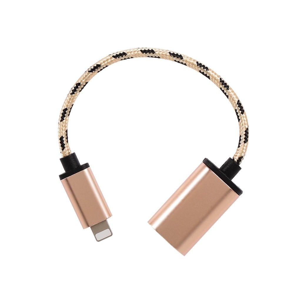 Lightning OTG Cable Lightning Male to USB3.0 Adapter Data Transfer Cord for iPhone(Golden)
