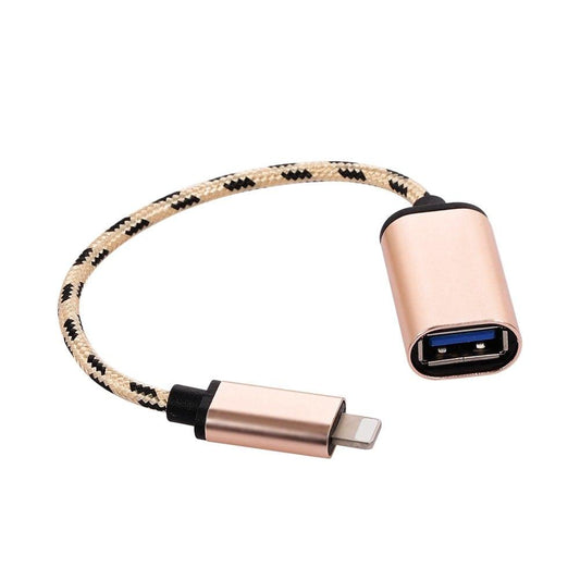 Lightning OTG Cable Lightning Male to USB3.0 Adapter Data Transfer Cord for iPhone(Golden)