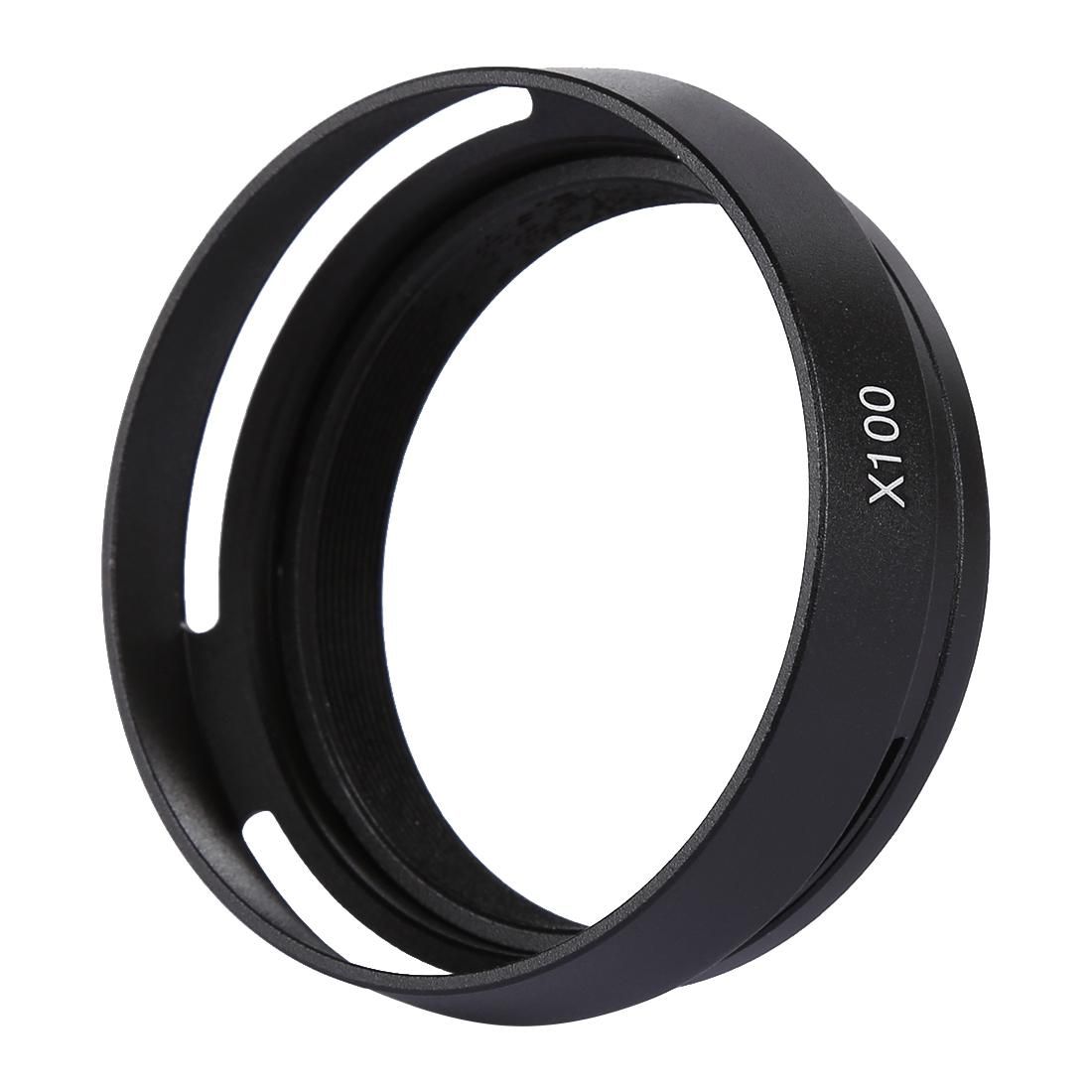 49mm Metal Vented Lens Hood for Fujifilm X100 (Black)