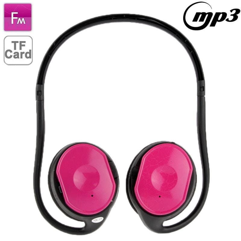 Sport MP3 Player Headset, Support TF Card Reader and FM Function (Magenta)