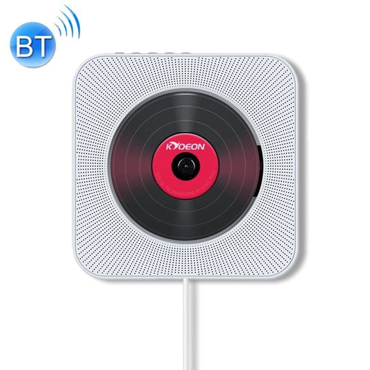 KC-808 Wall Mounted Bluetooth 4.2+EDR CD Player with Remote Control, Support FM (White)
