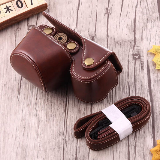 Full Body Camera PU Leather Case Bag with Strap for Sony A6000 / A6300 / Nex 6 (Coffee)