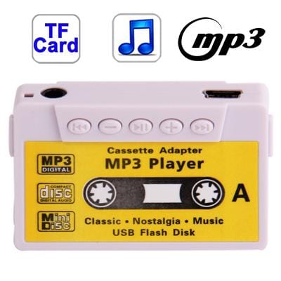 Magnetic Tape Style TF  Card Slot MP3 Player (White)