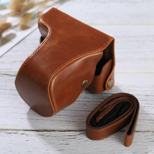 Full Body Camera PU Leather Case Bag with Strap for Panasonic Lumix DMC-GF6 (Brown)