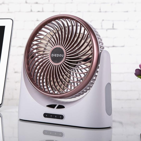 OCUBE D75 4W USB Charging Household Air Circulation Fan, with 3 Speed Control & Power Output Function (Rose Gold)