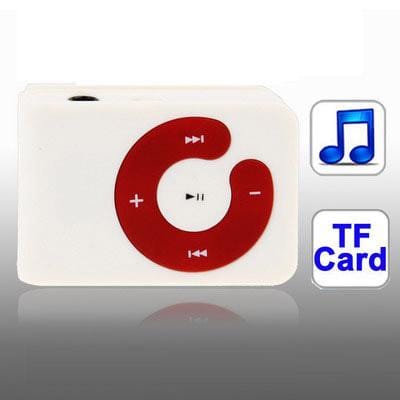 TF  Card Slot MP3 Player with Clip (White)