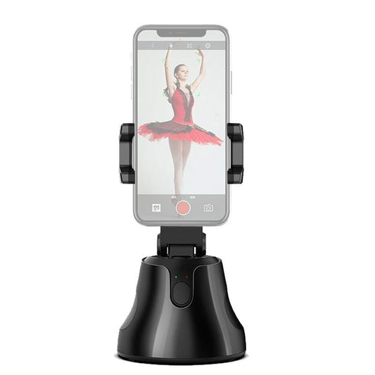 Apai Genie 360 Degree Rotation Panoramic Head Bluetooth Auto Face Tracking Object Tracking Holder with Phone Clamp for Smartphones, GoPro, DSLR Cameras (Black)