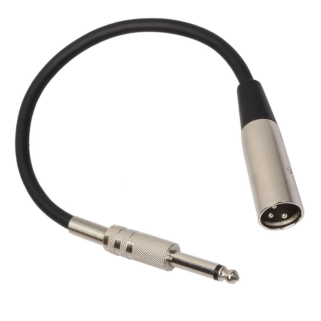 30cm XLR 3-Pin Male to 1/4 inch  XLR Female Plug Stereo Microphone Audio Cord Cable