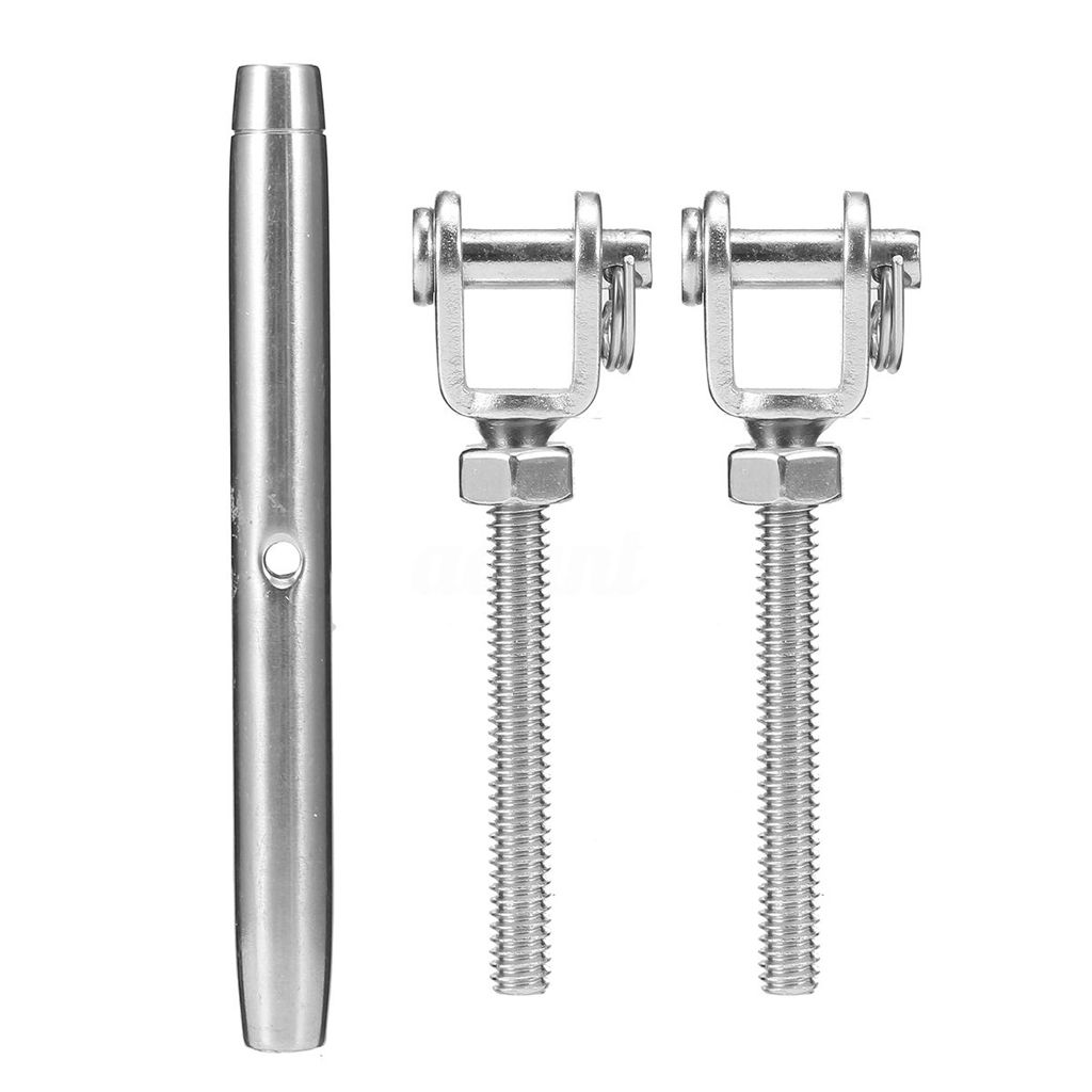 Stainless Steel Closed Body Turnbuckle Jaw Wire Rope Fork Rigging Screw M6