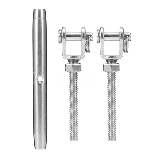 Stainless Steel Closed Body Turnbuckle Jaw Wire Rope Fork Rigging Screw M6