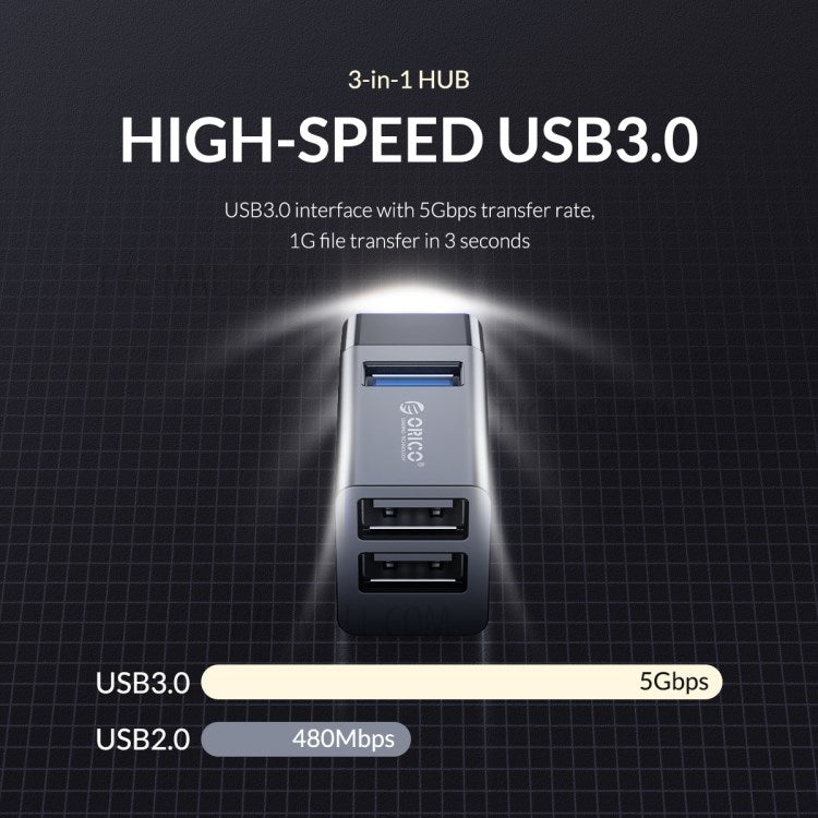 ORICO MINI-U32-BP USB 3.0 Hub Mini USB 2.0 Splitter 3-port High Speed Expanded Wireless USB HUB for Desktop Laptop - Black