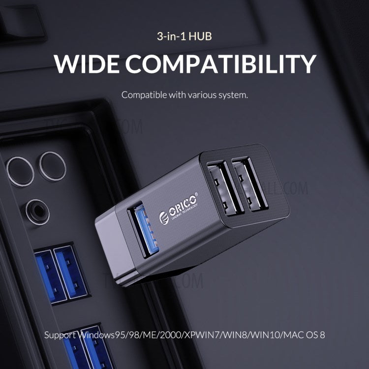 ORICO MINI-U32-BP USB 3.0 Hub Mini USB 2.0 Splitter 3-port High Speed Expanded Wireless USB HUB for Desktop Laptop - Black