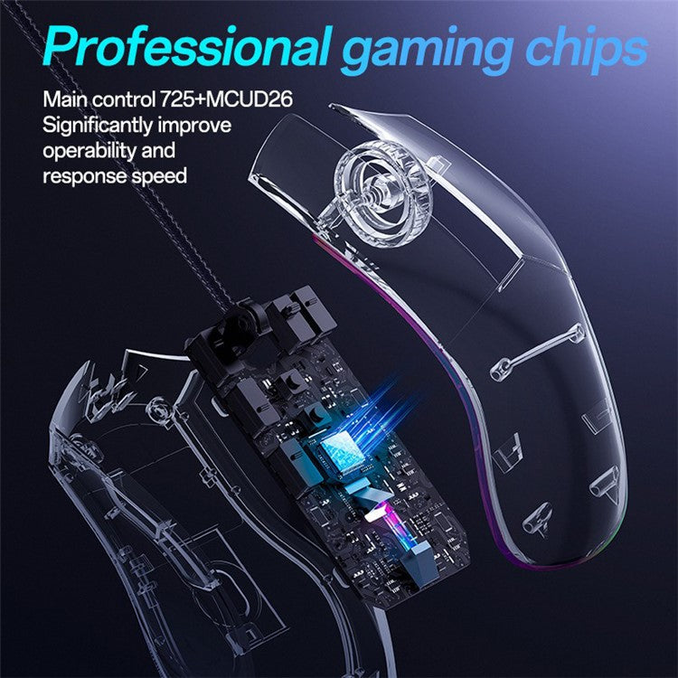 YESIDO KB20 USB Wired Gaming Mouse 7200DPI RGB Light Computer Laptop Mice