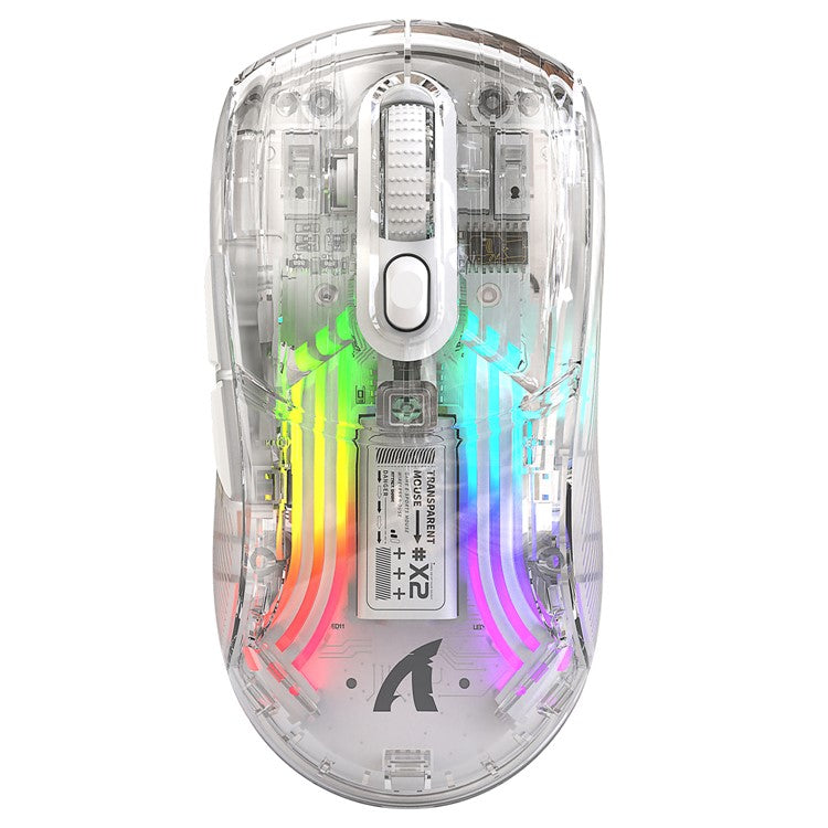 ATTACK SHARK X2 Transparent Bluetooth Mouse RGB Light Three Modes 5DPI Wireless Mouse - White