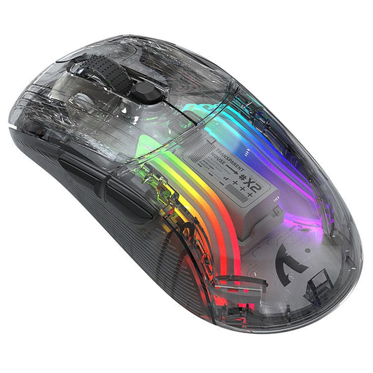 ATTACK SHARK X2 Transparent Bluetooth Mouse RGB Light Three Modes 5DPI Wireless Mouse - Black