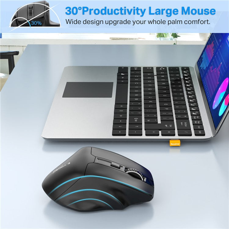 E-YOOSO X31 2.4G Wireless Ergonomic 6-Key Laptop Computer Mouse for Home and Office