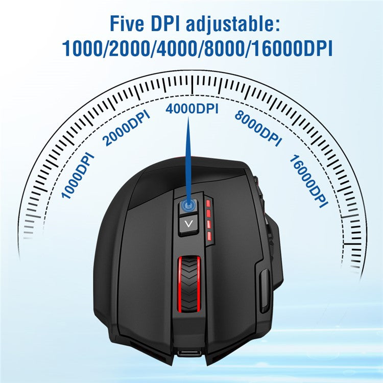 E-YOOSO X33 2.4G Wireless + USB-C Wired Computer Gaming Mouse with 12 Side Buttons
