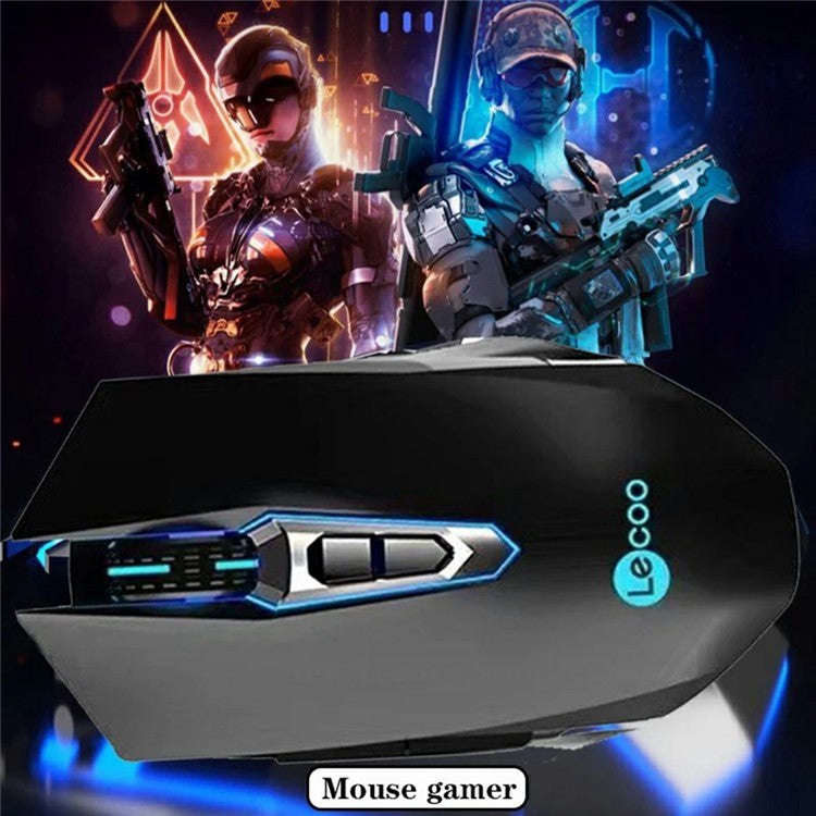 LENOVO LECOO MS107 Colorful Light USB Wired Gaming Mouse Computer Laptop Mice