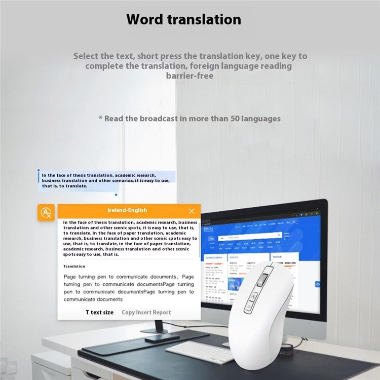 V12 AI Smart Voice Wireless Mouse Real Time Translation Bluetooth Mouse (International Edition) - Black