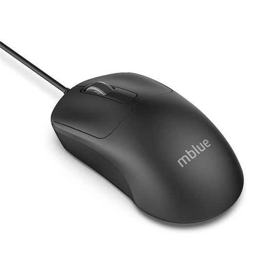 MBLUE M204 Ergonomic USB Wired Mouse 1200 DPI 3 Buttons Mouse for Laptop and PC - Black