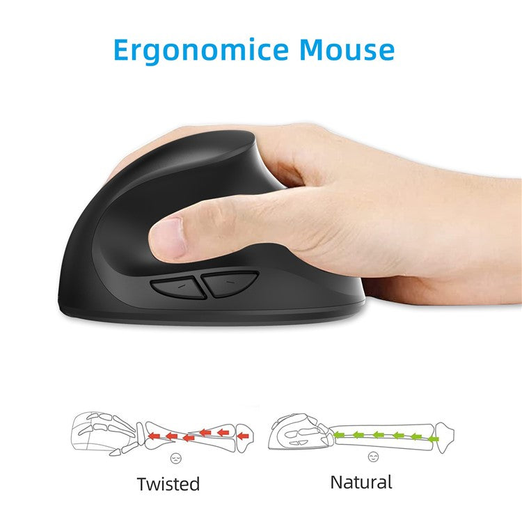 X10 Battery Powered Ergonomic Vertical Mouse 2.4G Wireless Right / Left Computer Mice 6D Optical Gaming Mouse - Black