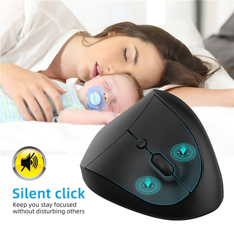 X10 Battery Powered Ergonomic Vertical Mouse 2.4G Wireless Right / Left Computer Mice 6D Optical Gaming Mouse - Black