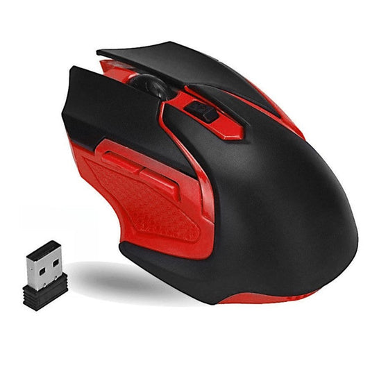 Q46 Wireless Gaming Mouse 1000DPI / 1200DPI / 1600DPI 3-Speed Adjustable Portable Mice Laptops Cordless Mouse for Home, Office - Black / Red