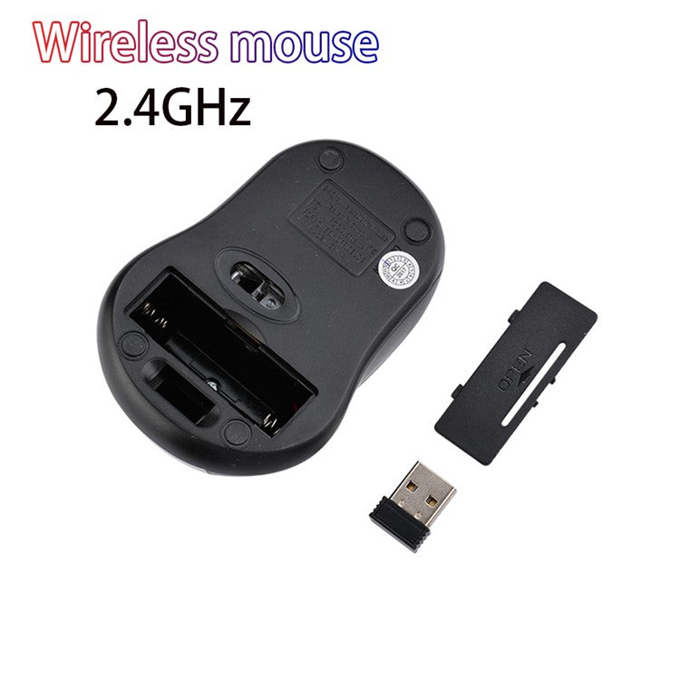 2.4G Wireless Mouse Mute Home Office Computer Laptop Mice with 3 Adjustable DPI - Black