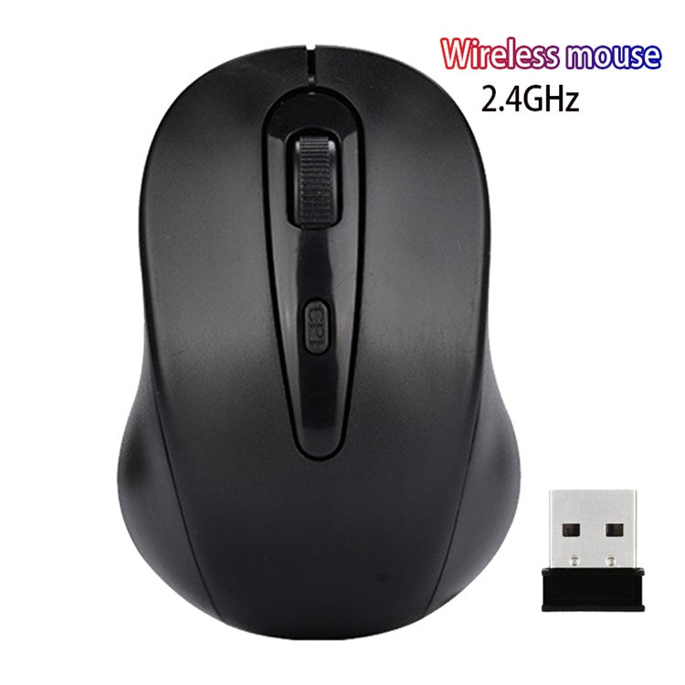 2.4G Wireless Mouse Mute Home Office Computer Laptop Mice with 3 Adjustable DPI - Black