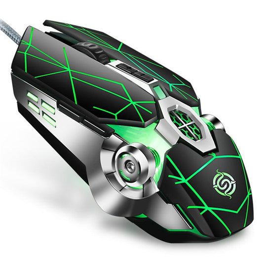 Q7 RGB Gaming Mouse USB Wired 4000 DPI Mechanical Mouse Ergonomic Gamer Computer Mouse for PC Laptop Computer - Star Crack