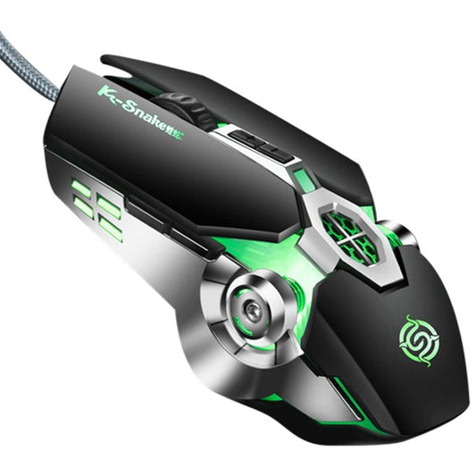 Q7 RGB Gaming Mouse USB Wired 4000 DPI Mechanical Mouse Ergonomic Gamer Computer Mouse for PC Laptop Computer - Black