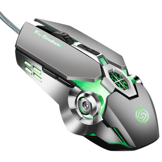Q7 RGB Gaming Mouse USB Wired 4000 DPI Mechanical Mouse Ergonomic Gamer Computer Mouse for PC Laptop Computer - Silver Grey