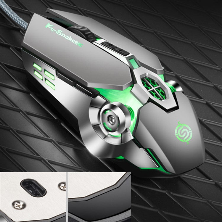 Q7 RGB Gaming Mouse USB Wired 4000 DPI Mechanical Mouse Ergonomic Gamer Computer Mouse for PC Laptop Computer - Silver Grey