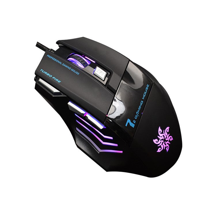 USB Cable Lighting E-Sports Gaming Mouse Colorful LED Light Ergonomic Laptop Computer 7-Key Wired Mouse