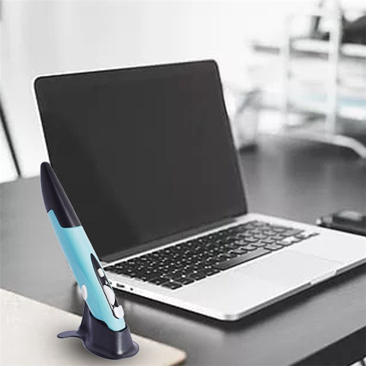 2.4G Wireless Mouse Creative Vertical Pen Mouse 1600 DPI Optical Ergonomic Mice for PC Laptop Notebook (No Battery) - Blue