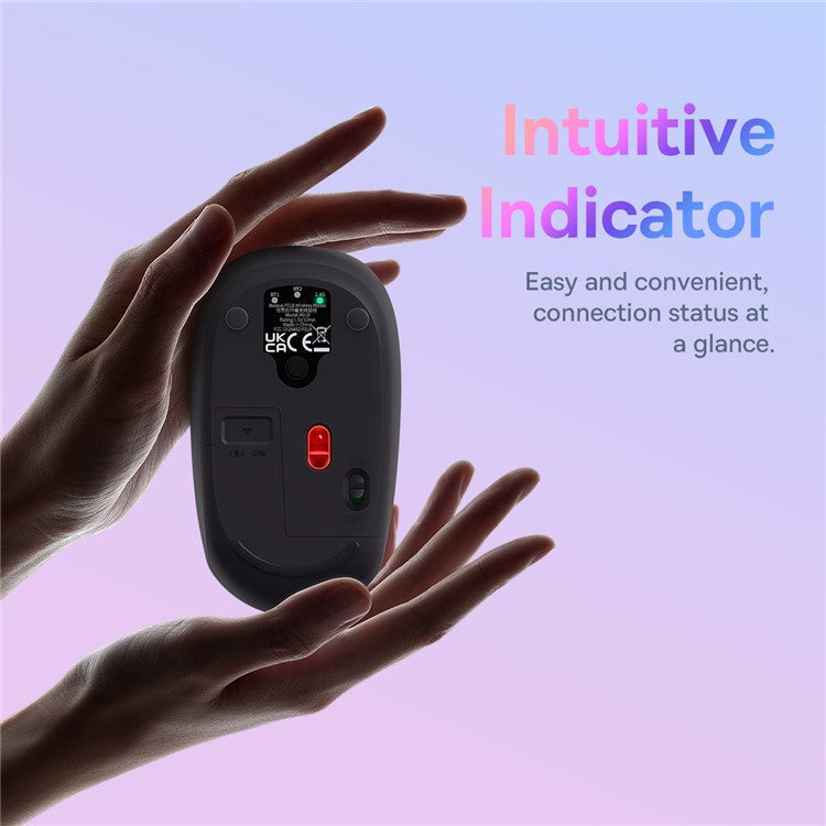 BASEUS FO1B Tri-Mode Wireless Mouse 800 / 1000 / 1600 DPI 2.4G / Bluetooth Mouse with Silent Button - Grey
