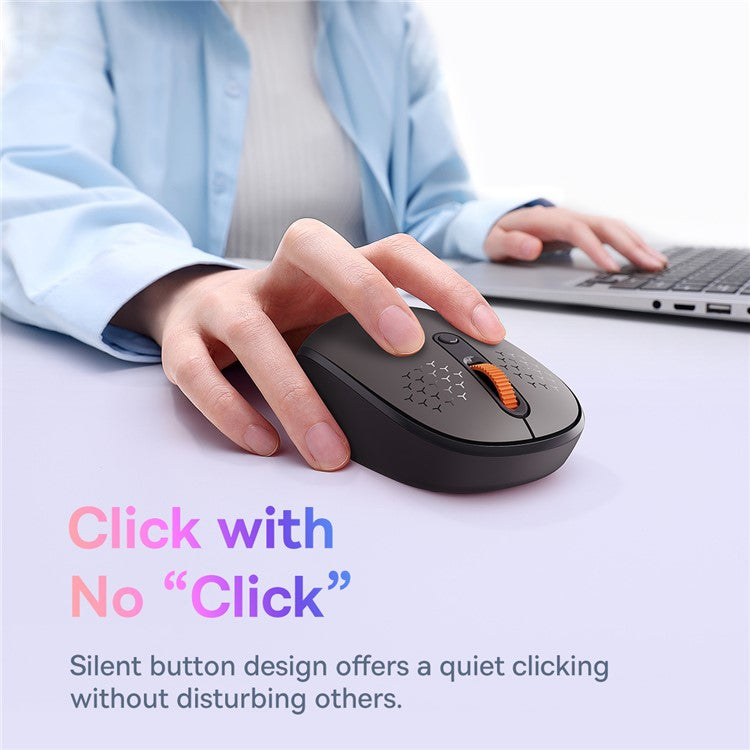BASEUS FO1B Tri-Mode Wireless Mouse 800 / 1000 / 1600 DPI 2.4G / Bluetooth Mouse with Silent Button - Grey
