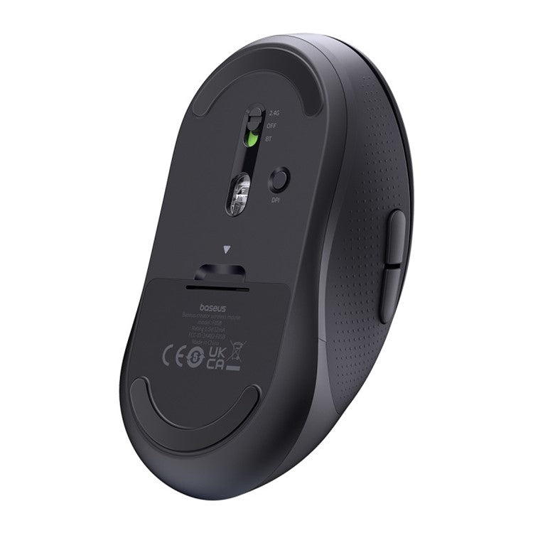 BASEUS F02 Ergonomic 2.4G Wireless + Bluetooth Computer Laptop Mouse (without Battery) - Black