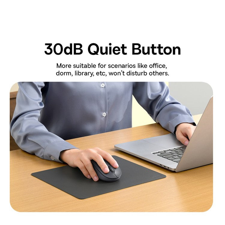 BASEUS F02 Ergonomic 2.4G Wireless + Bluetooth Computer Laptop Mouse (without Battery) - Black