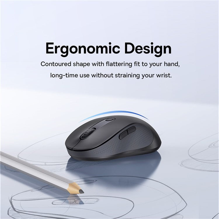 BASEUS F02 Ergonomic 2.4G Wireless + Bluetooth Computer Laptop Mouse (without Battery) - Black