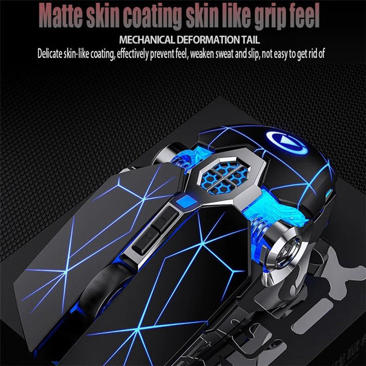 YINDIAO G3os 1.5m USB Wired Mouse 3200 DPI 7 Keys E-sports Mechanical Mouse - Matte Black / Silent
