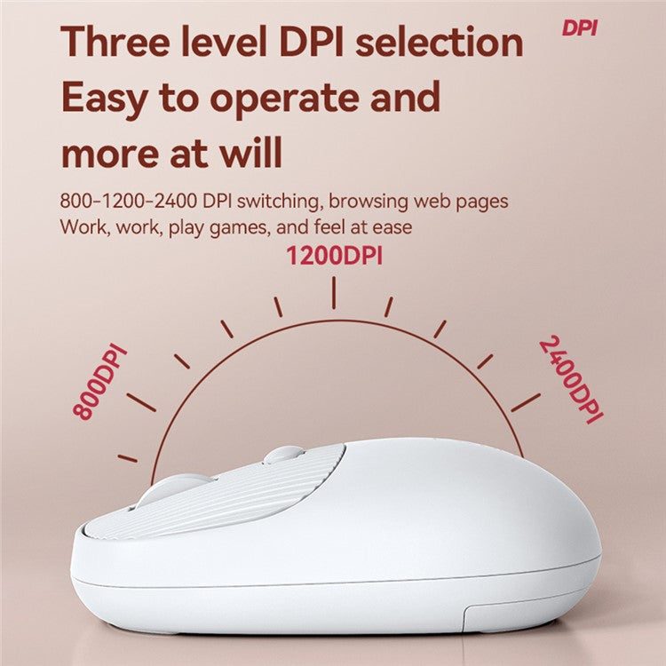 T-WOLF X6 800 / 1200 / 2400 DPI Adjustable Ergonomic 2.4G Wireless Mouse for Laptop PC - Khaki