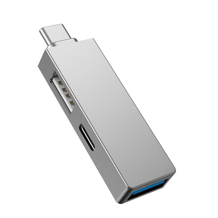 WIWU Alpha T02 Pro Type-C Male to PD USB-C + Dual USB Female Adapter 3-In-1 Converter