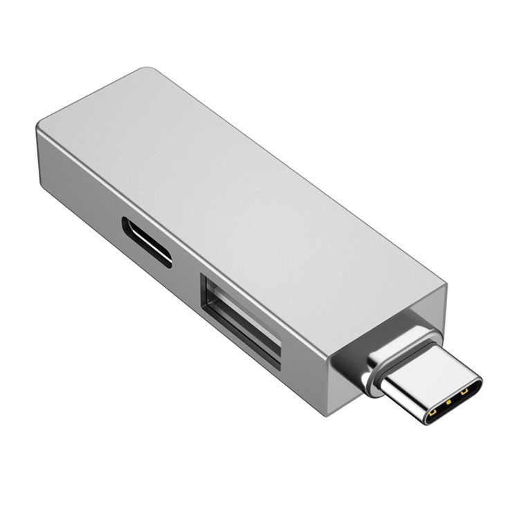 WIWU Alpha T02 Pro Type-C Male to PD USB-C + Dual USB Female Adapter 3-In-1 Converter