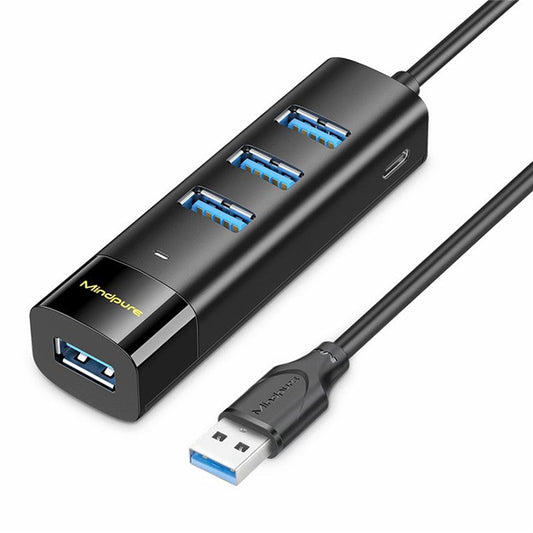 MINDPURE US022 1.5m USB-A to USB 3.0 4-Port Hub High Speed Data Transfer Laptop Docking Station