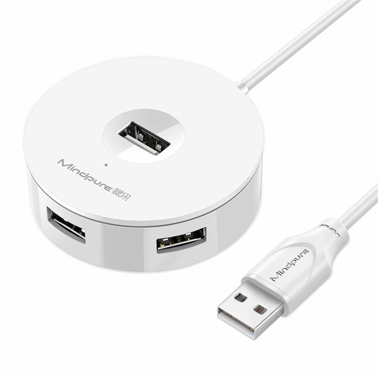 MINDPURE US018 0.5m USB to 4 X USB2.0 Docking Station Laptop Computer USB Hub Adapter - White