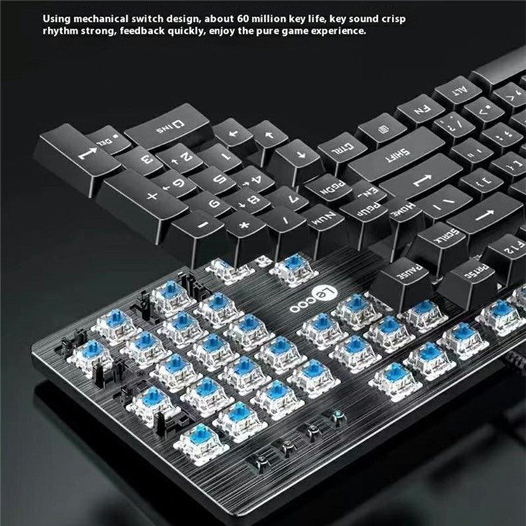 LENOVO LECOO GK302 USB Wired Mechanical Keyboard Colorful Backlit 104-Key Gaming Keyboard