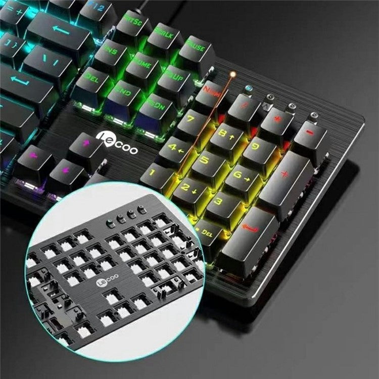 LENOVO LECOO GK302 USB Wired Mechanical Keyboard Colorful Backlit 104-Key Gaming Keyboard